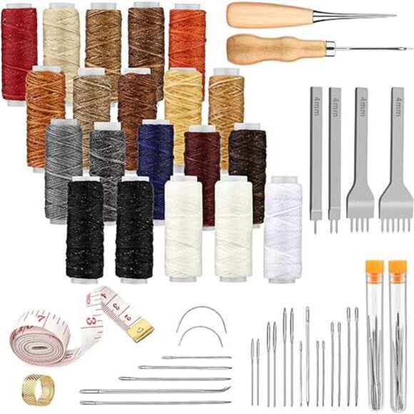 51 Pcs Leather Working Tools, Leather Craft Hand Stitching Tools - Picture 8 of 8